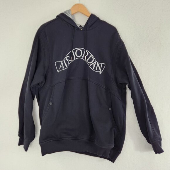 Air Jordan Hooded Sweatshirt Adult Large Black Lined Hood - Picture 1 of 11